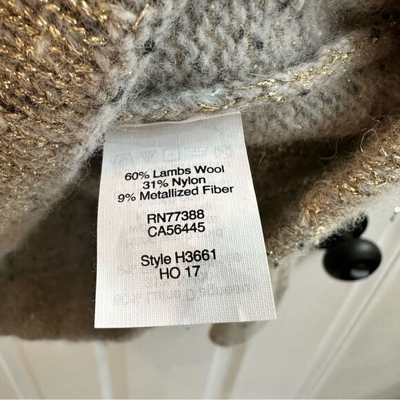 J.Crew Lurex classic crewneck shimmer classic sweater- Gold/ Heather Grey size S - Picture 6 of 7